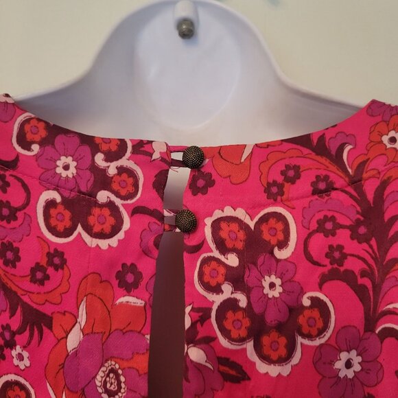 Maeve Anthro Floral Wrap Mini Dress XS Pink Long Sleeves Groovy Coquette Kawaii - Picture 3 of 8